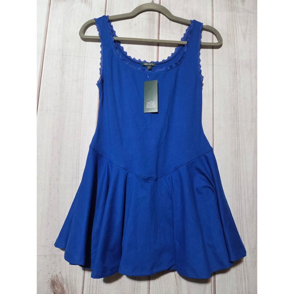 Wild Fable Blue Lace Trim Active Skort Romper XS NWT Drop Waist Tennis Dress